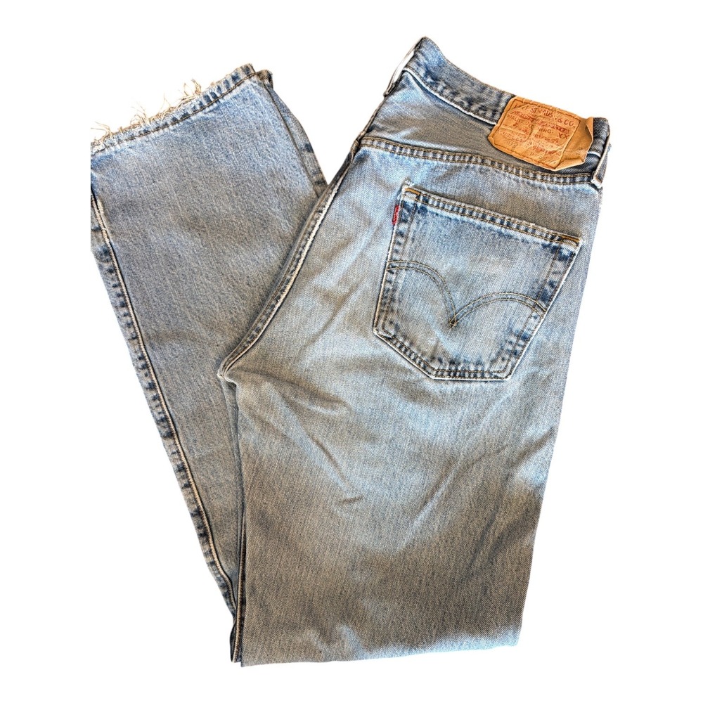 Vintage Levis 501 Light Wash Faded 100% Cotton Jeans Mens 36 x 34 Distressed